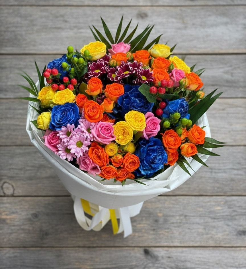 Букет цветов из: Розы и Хризантемы в Дивеево