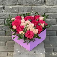 Цветочная композиция из Розы в коробке в Дивеево
