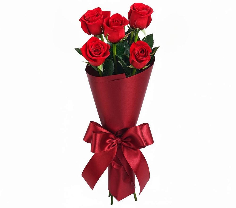 Букет 5 Красных роз Эдлесс Лав в Дивеево