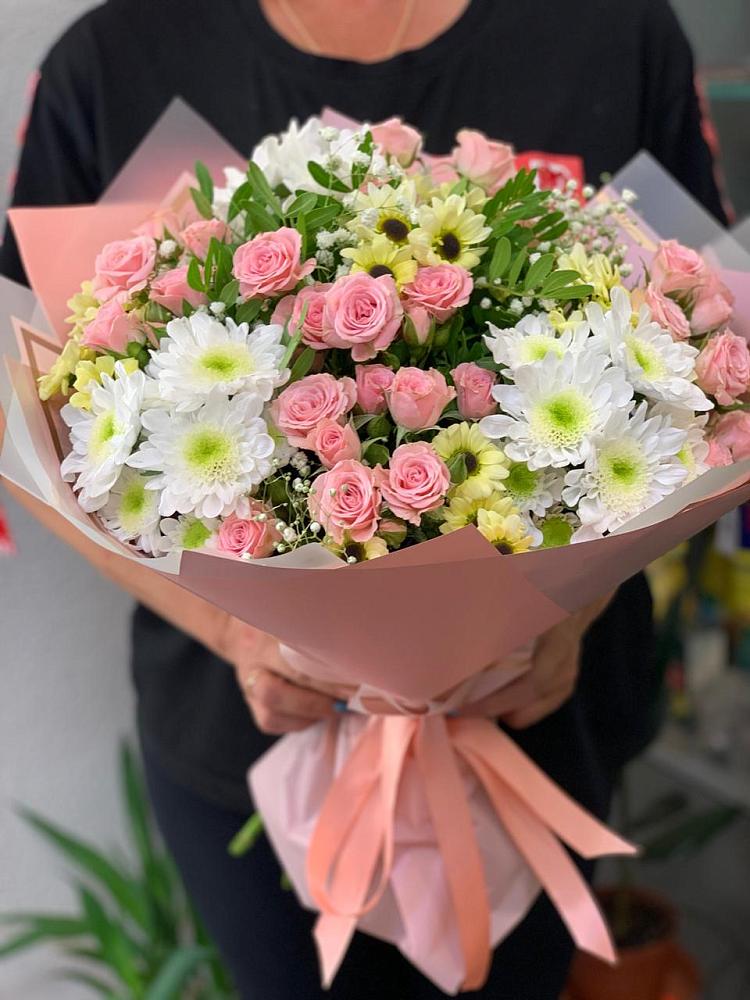 Букет цветов из: Розы и Хризантемы в Дивеево