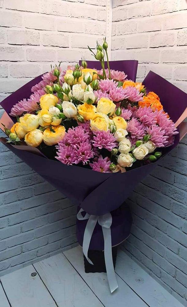 Букет цветов из: Хризантемы и Розы в Дивеево