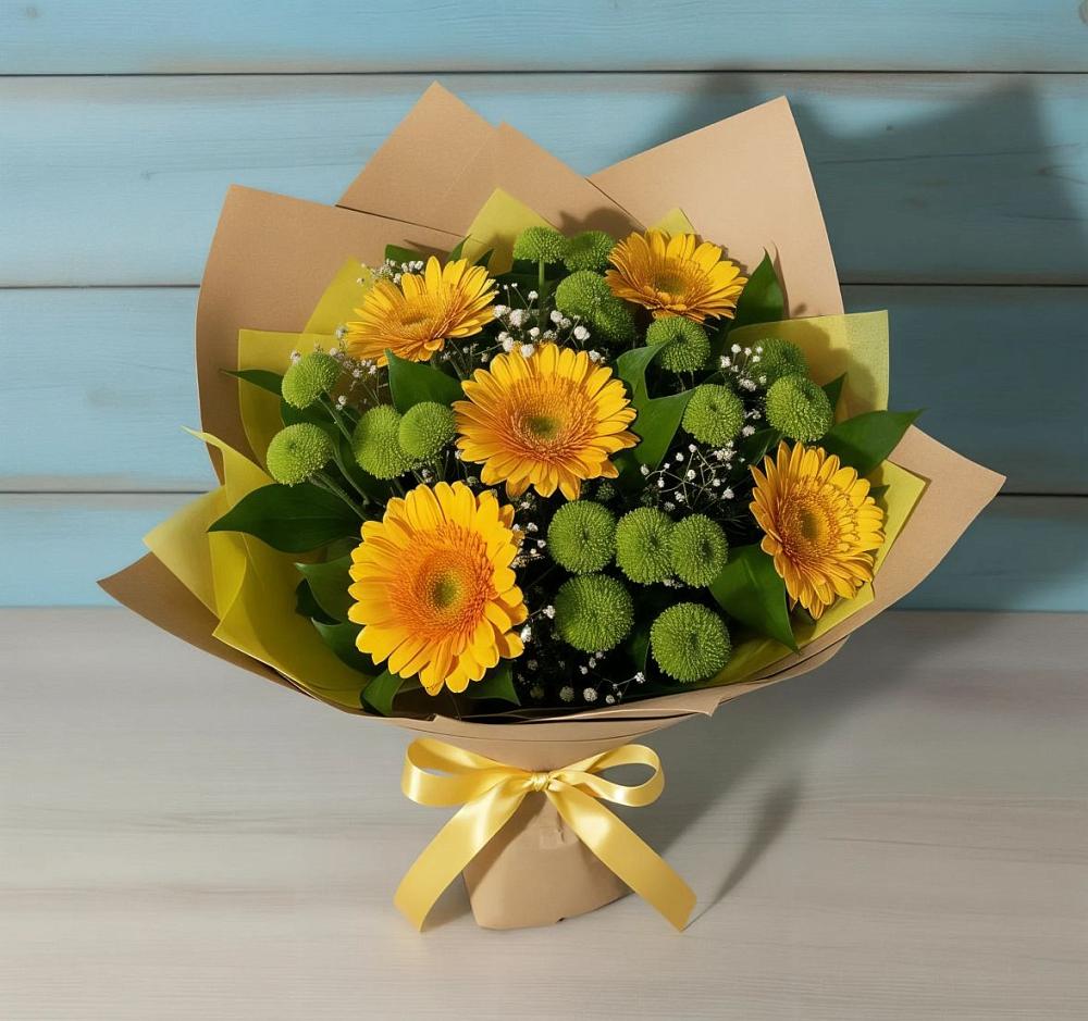 Букет цветов из: Герберы и Хризантемы в Дивеево