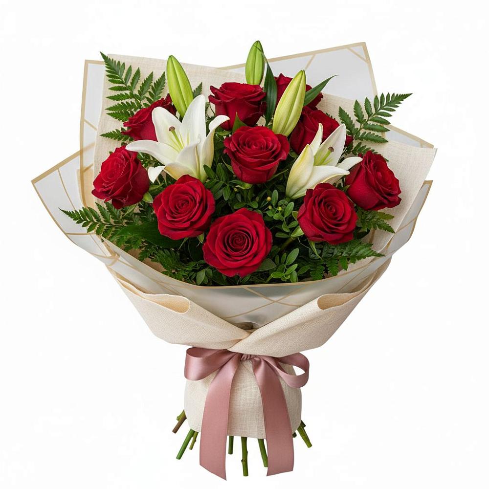 Букет цветов из: Лилии и Розы в Дивеево