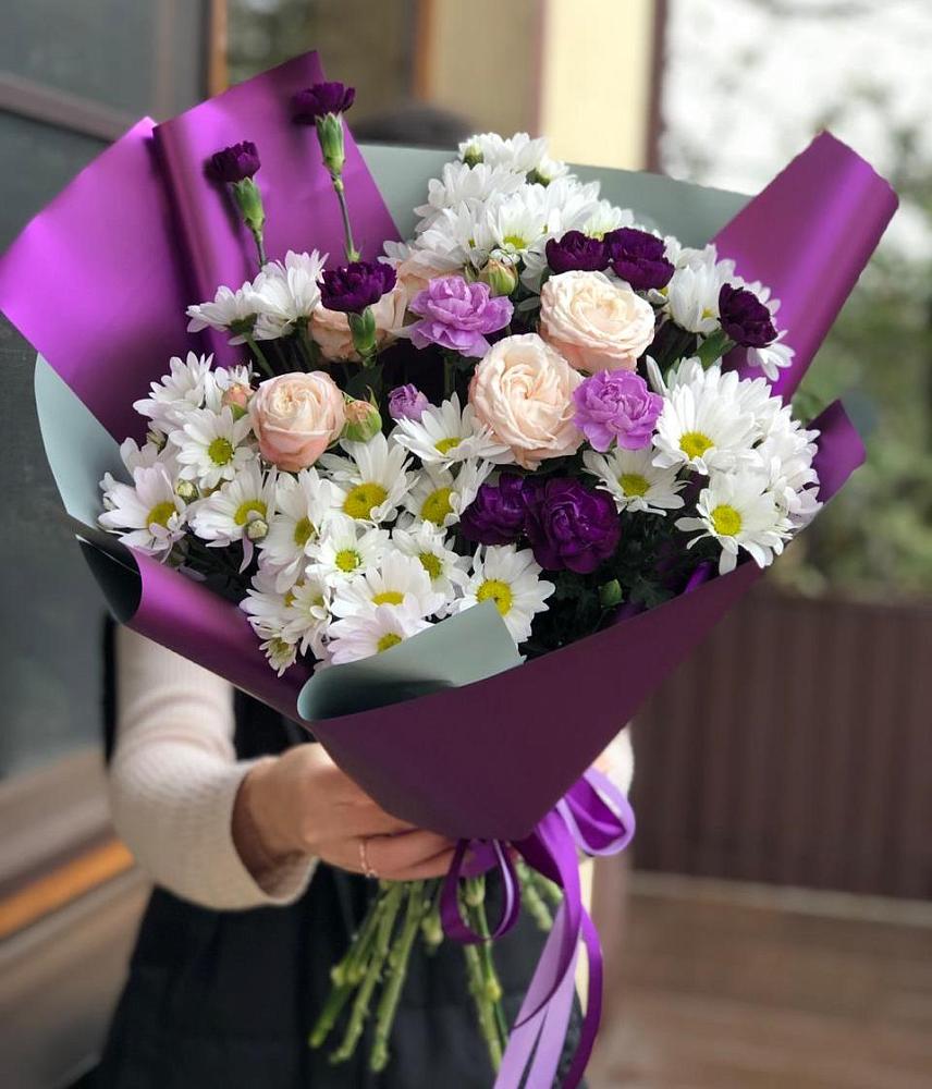 Букет цветов из: Хризантемы, Гвоздики и Розы в Дивеево