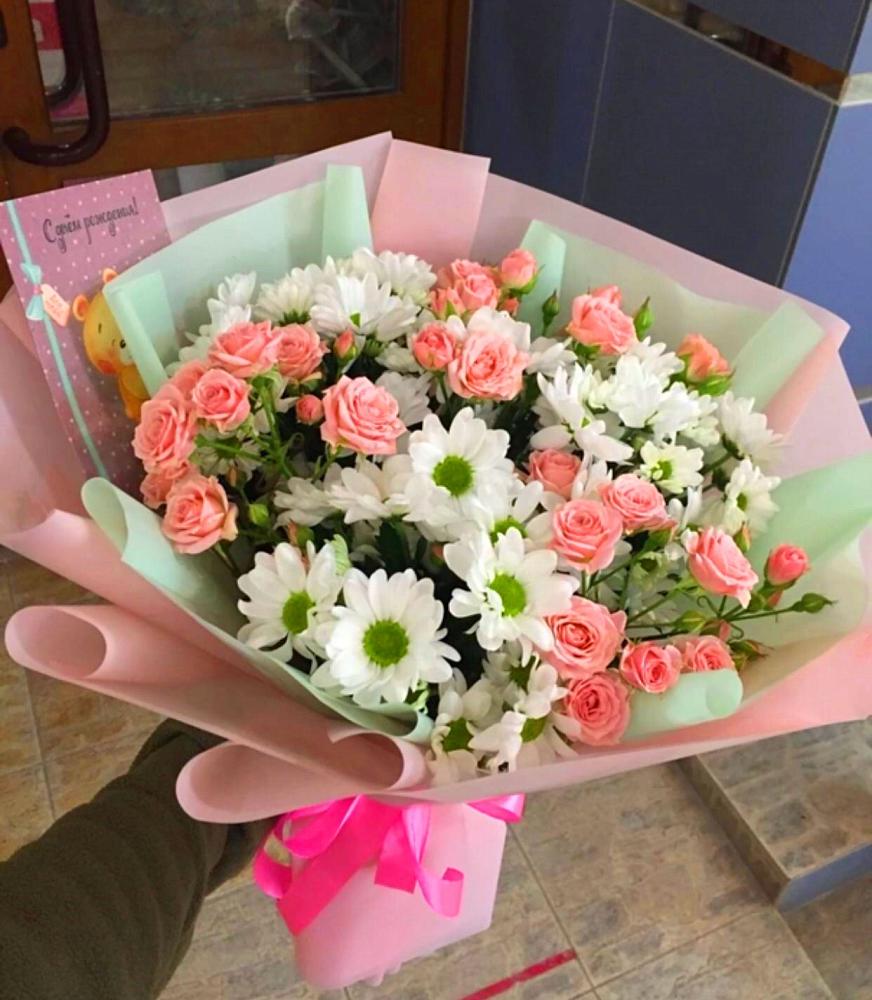 Букет цветов из: Розы и Хризантемы в Дивеево