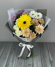 Букет цветов из:  Розы, Герберы и Хризантемы в Дивеево