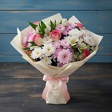 Букет цветов из:  Хризантемы, Альстромерии и Розы в Дивеево