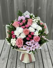 Букет цветов из:  Альстромерии, Гвоздики, Розы и Хризантемы #REPLACE_PRED# Дивеево