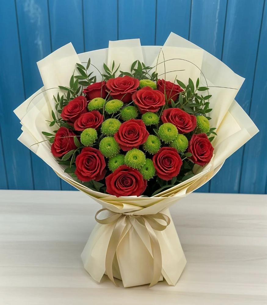 Букет цветов из: Розы и Хризантемы в Дивеево