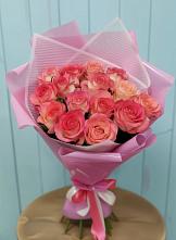 Букет 15 Розовых роз Равель в Дивеево