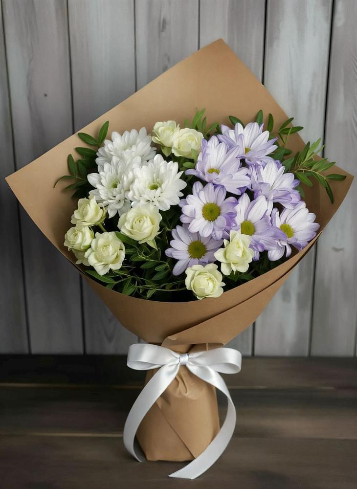 Букет цветов из: Хризантемы и Розы в Дивеево